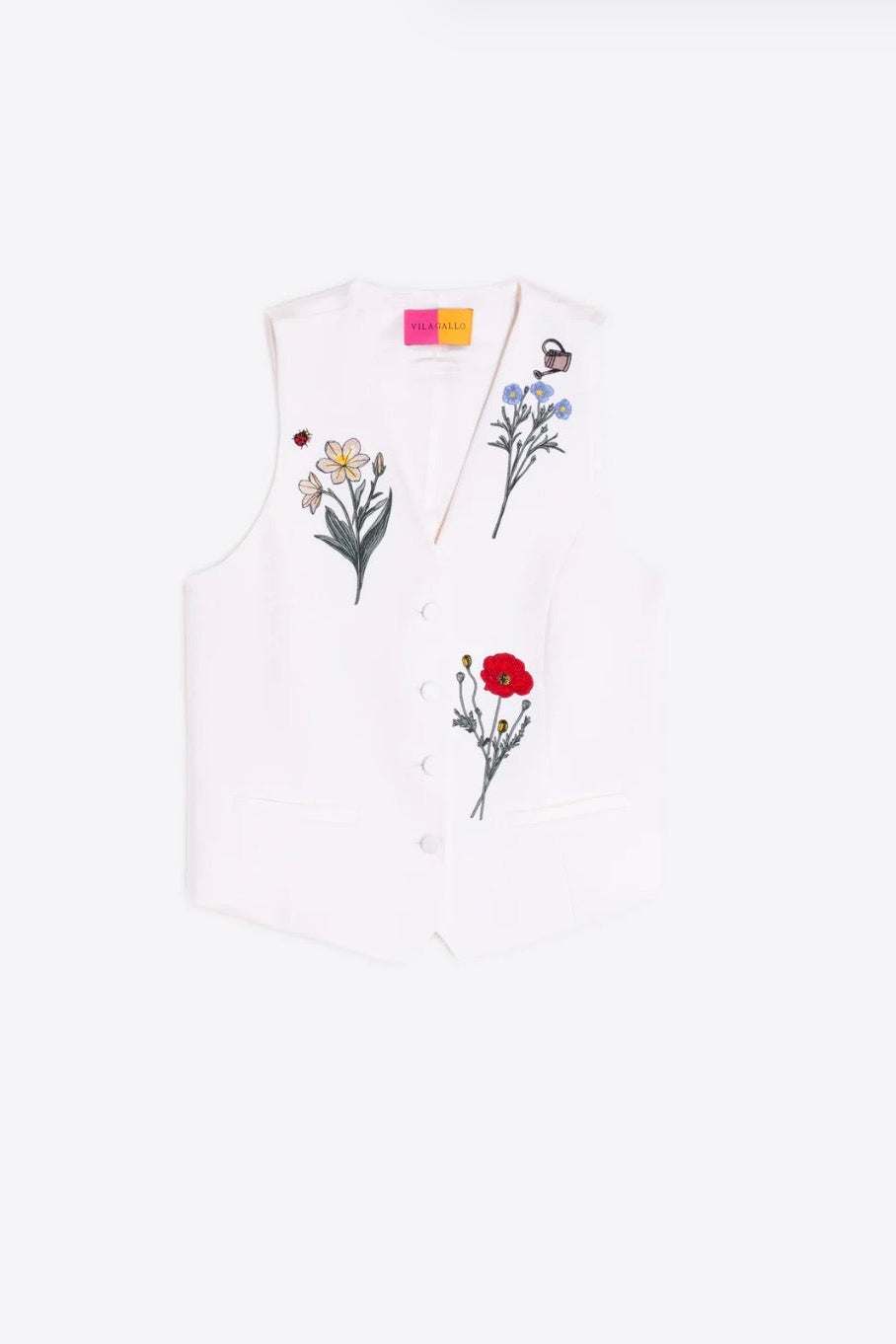 Chaleco Flores Bordadas