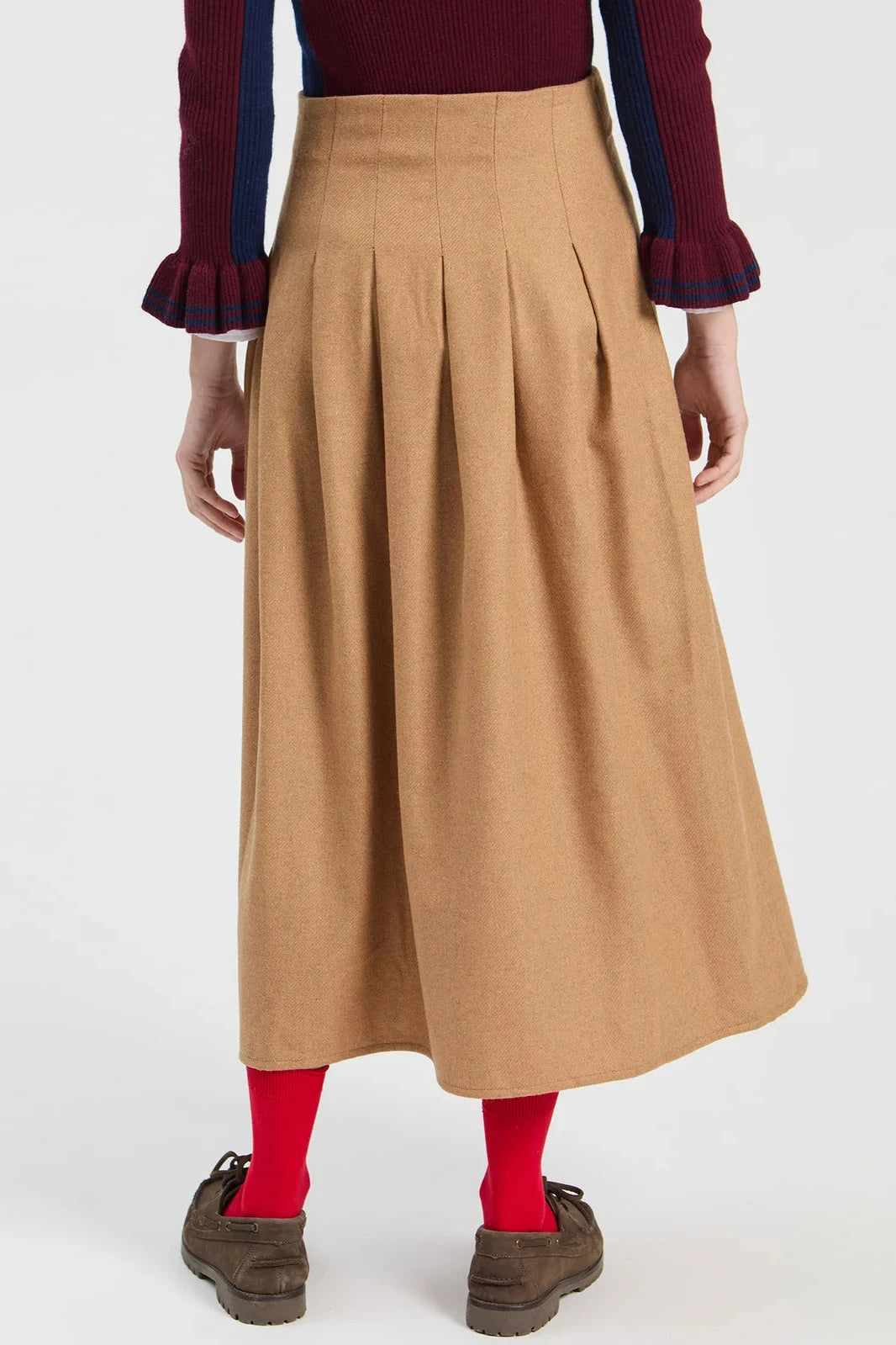 Falda Larga Beige Tweed