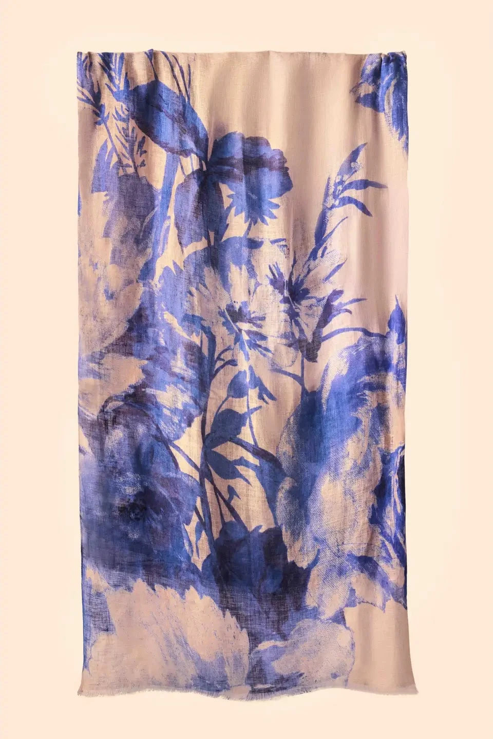 Pañuelo Flores Azul Lino