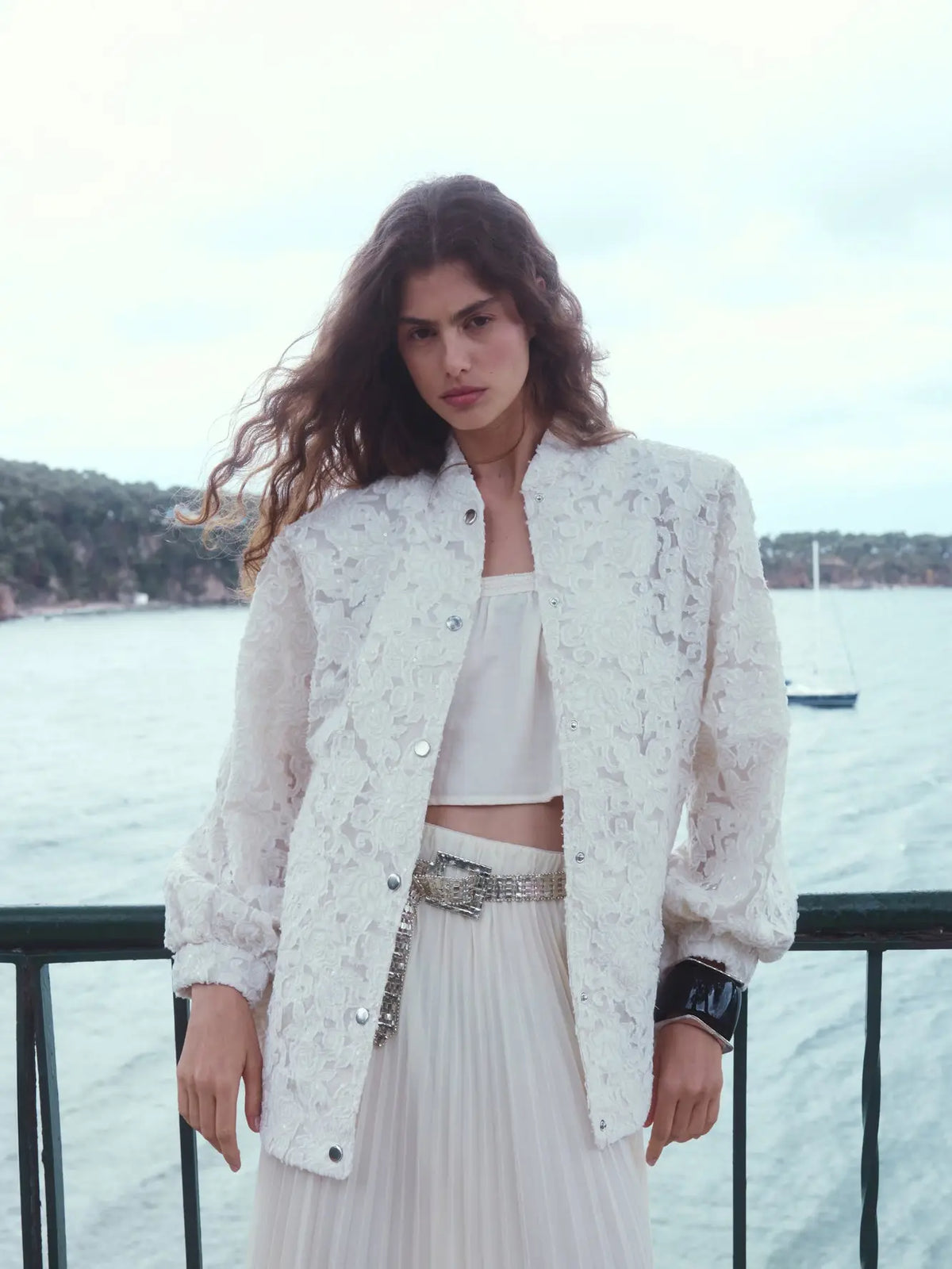 Bomber Encaje Blanca