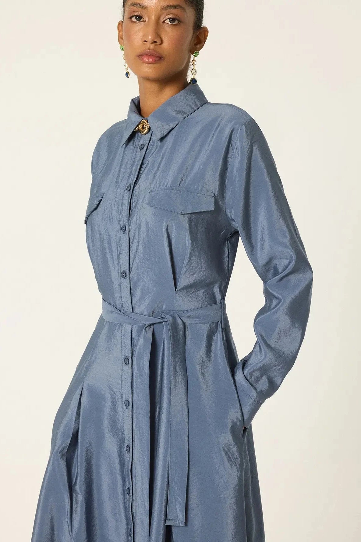 Vestido Camisero Azul