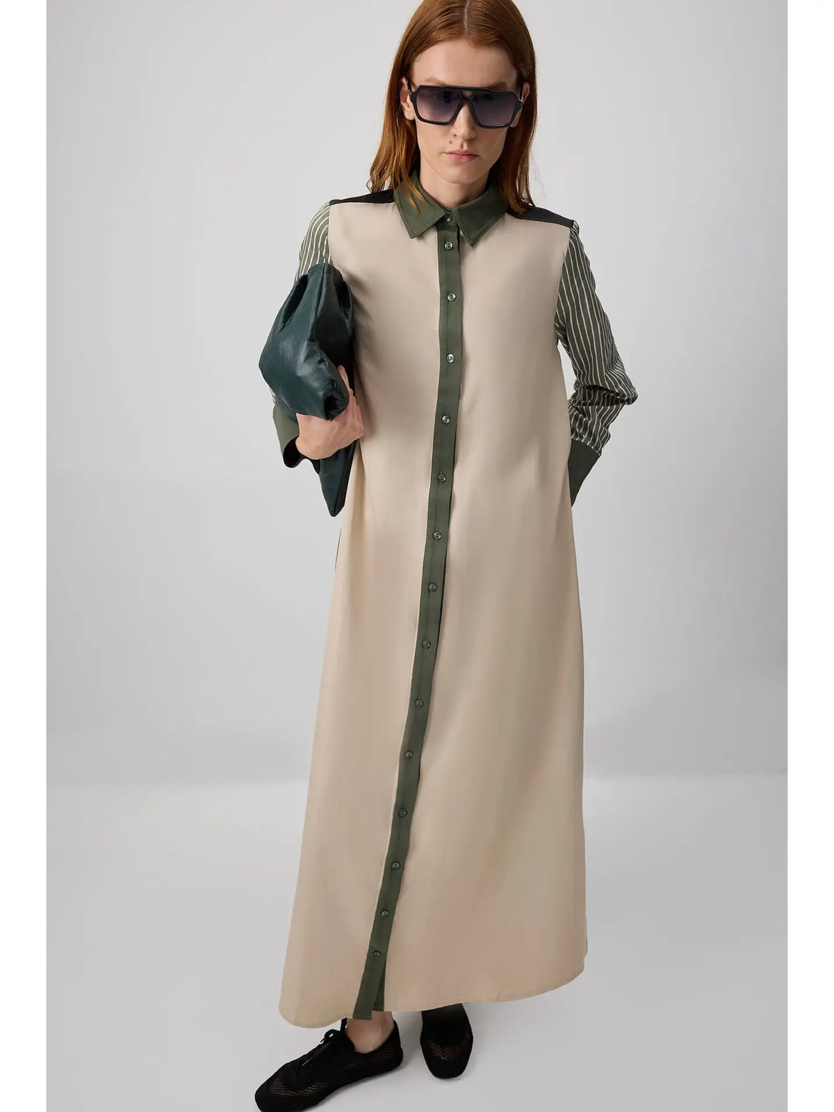 Vestido Camisero Combinado