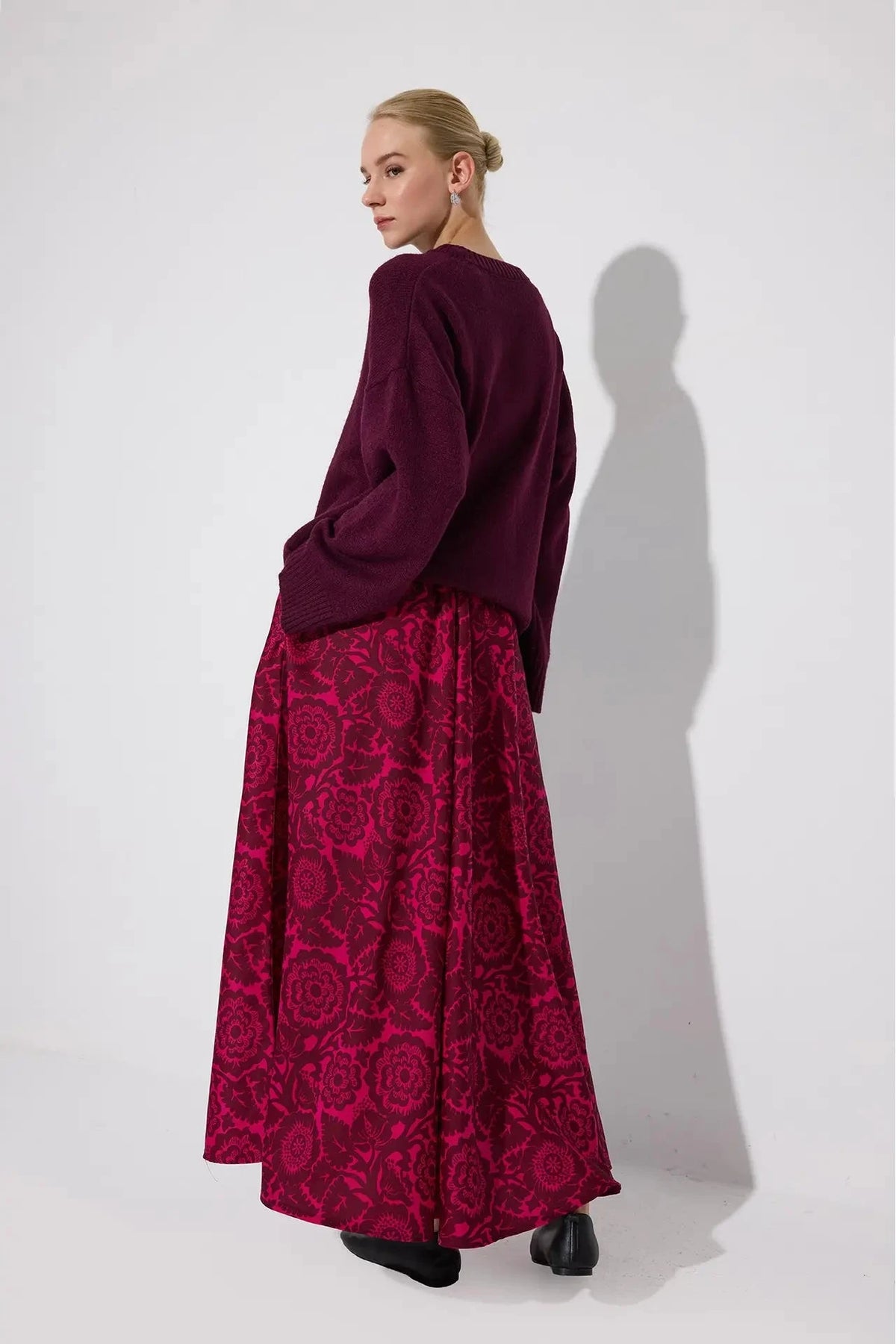 Falda Red Flowers