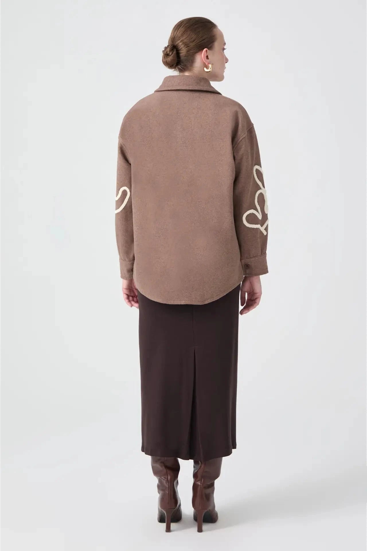 Chaqueta de Abrigo Bordada