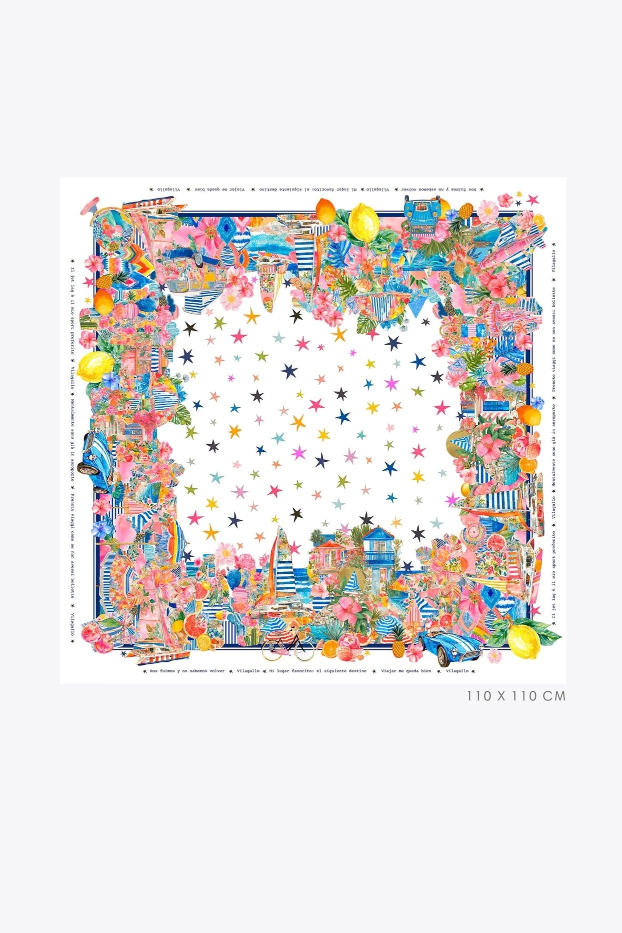 Pañuelo Seda Estrellas Tropical