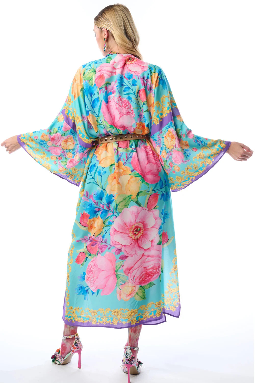Kimono Blossom Maxi Azul
