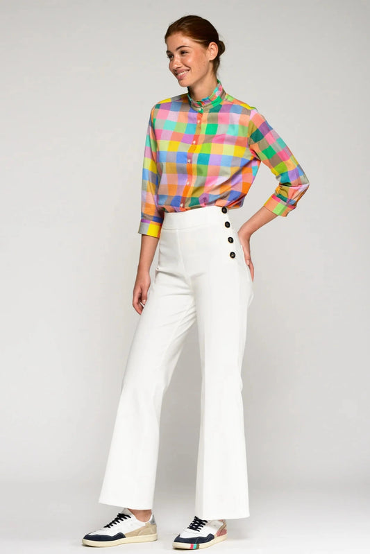 Pantalón Blanco Botones