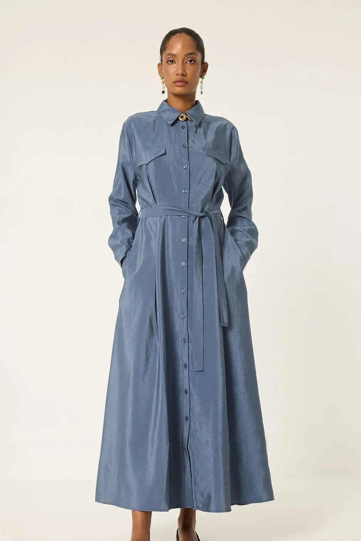 Vestido Camisero Azul