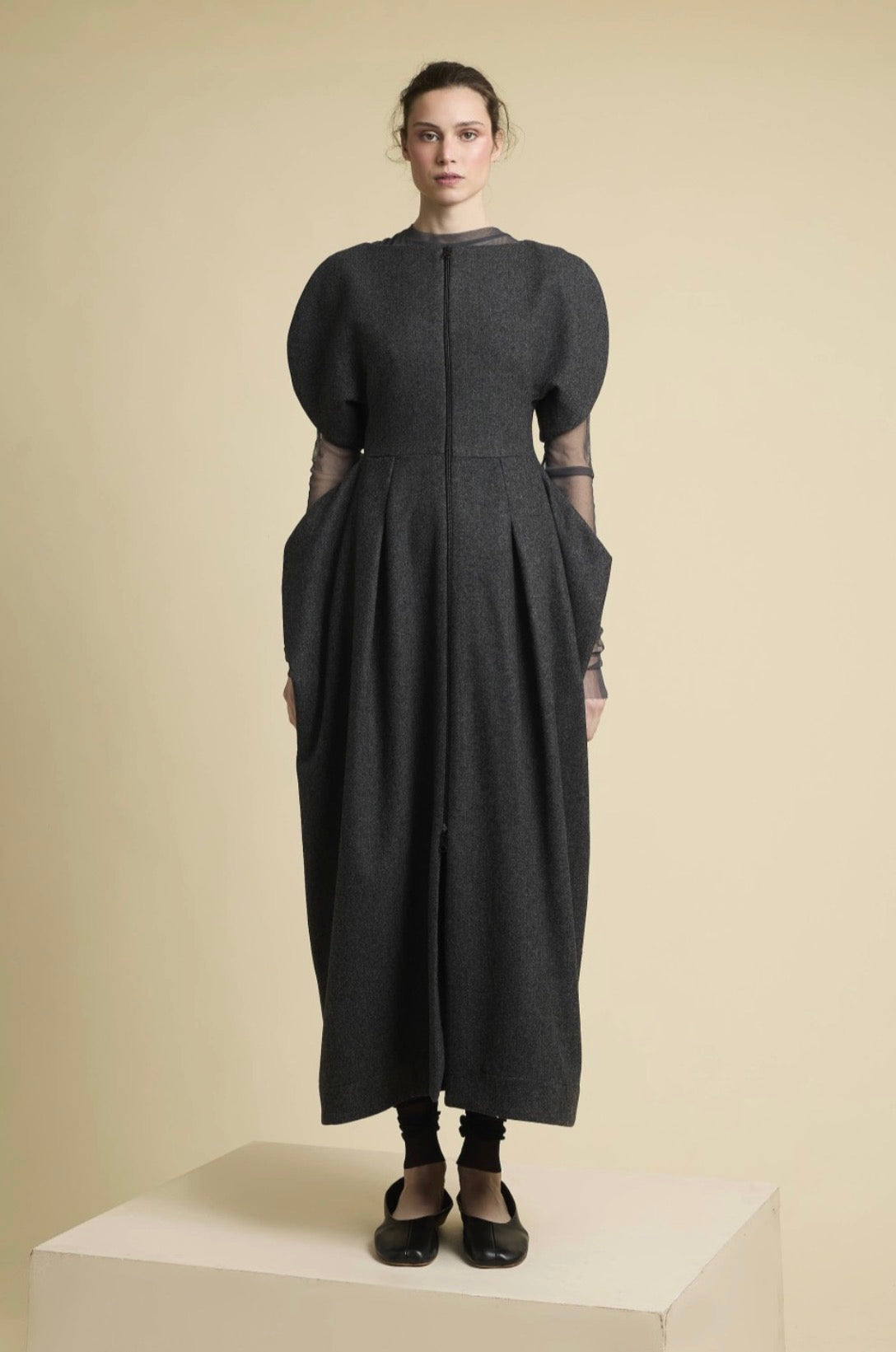Vestido Sena Lana Gris