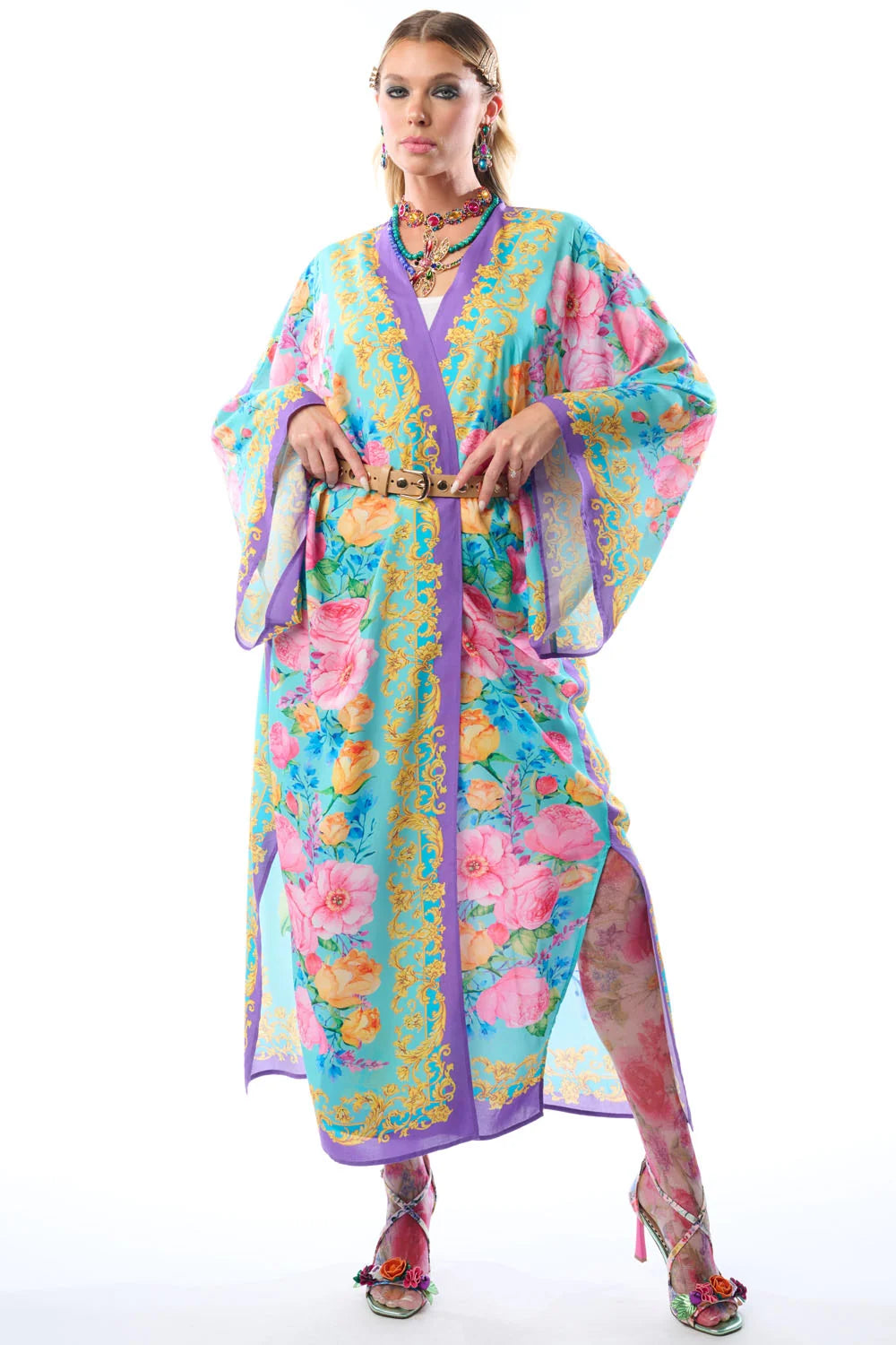 Kimono Blossom Maxi Azul