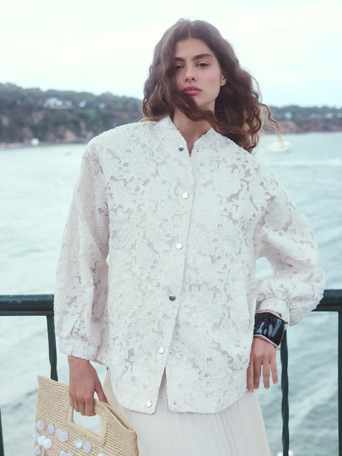 Bomber Encaje Blanca
