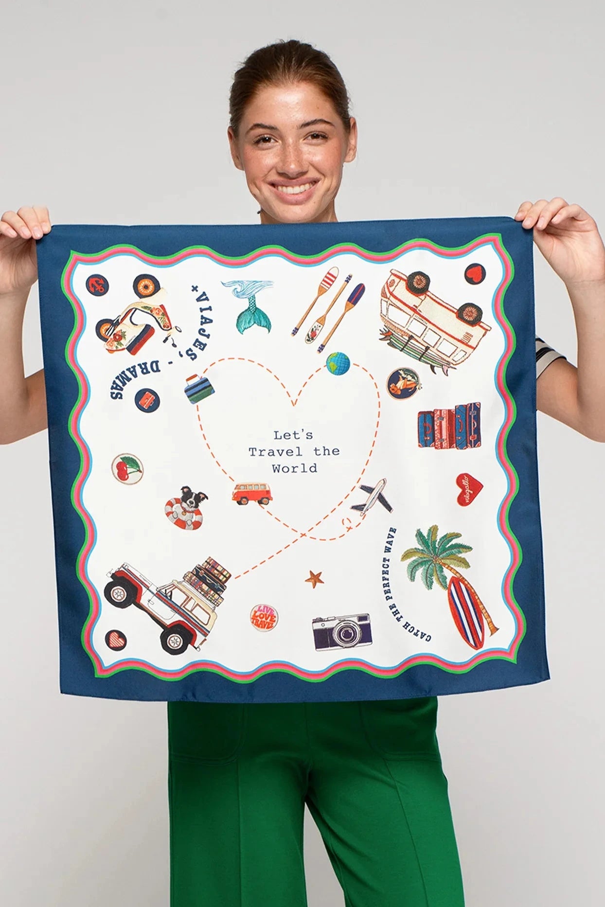 Pañuelo Seda Let’s Travel the World