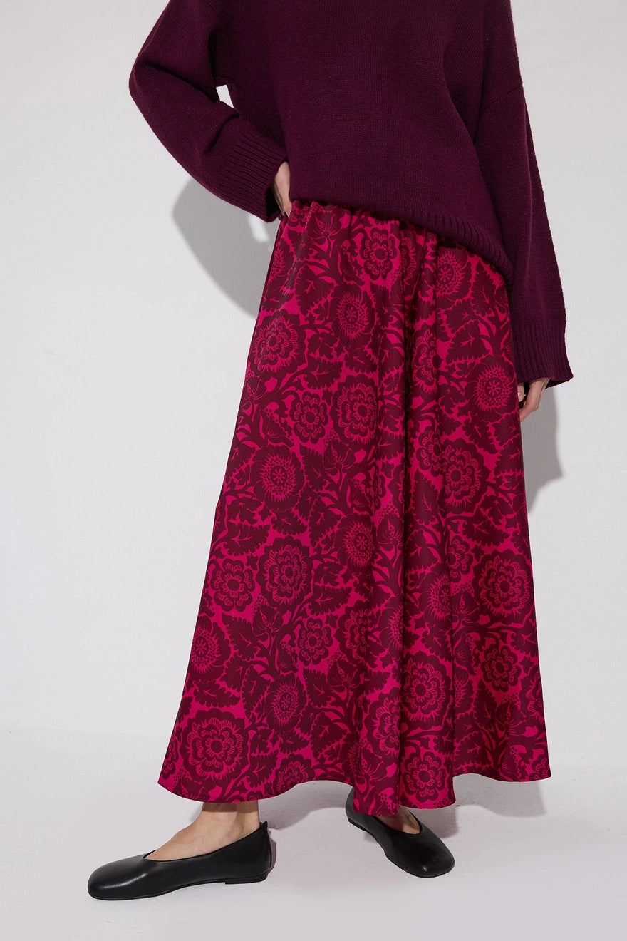 Falda Red Flowers