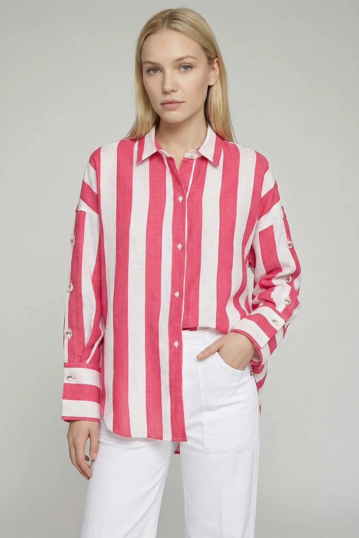 Camisa Rayas Rojo y Blanco