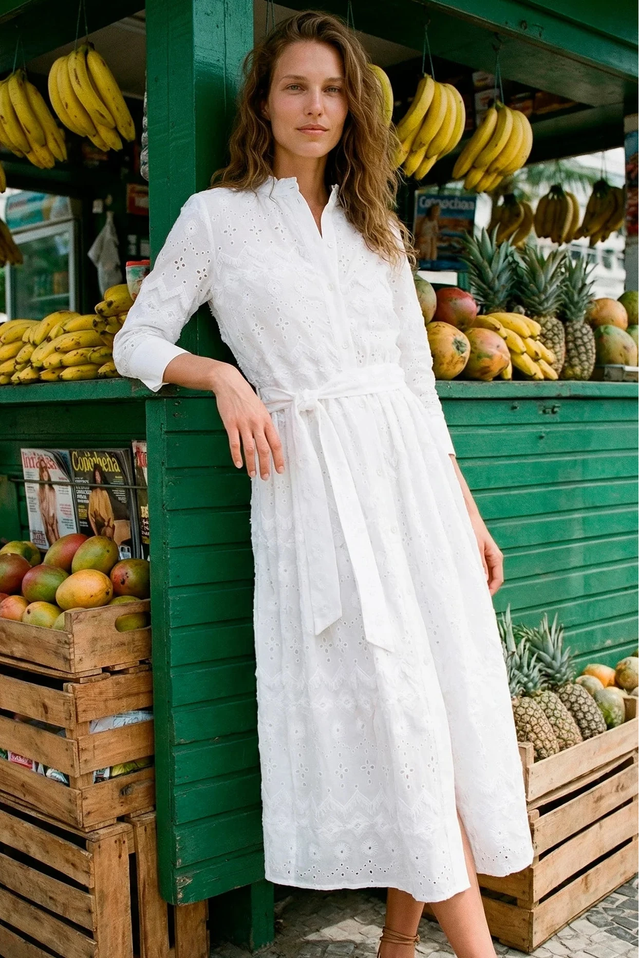 Vestido Blanco Bordado