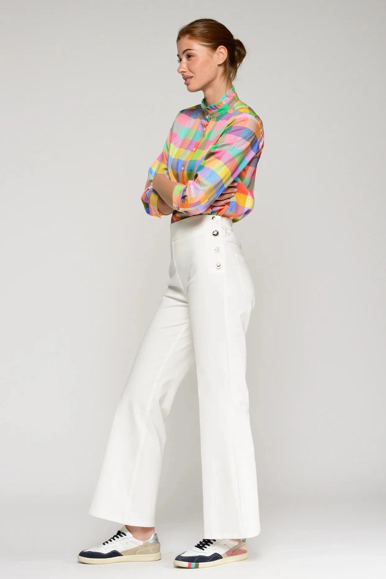 Pantalón Blanco Botones