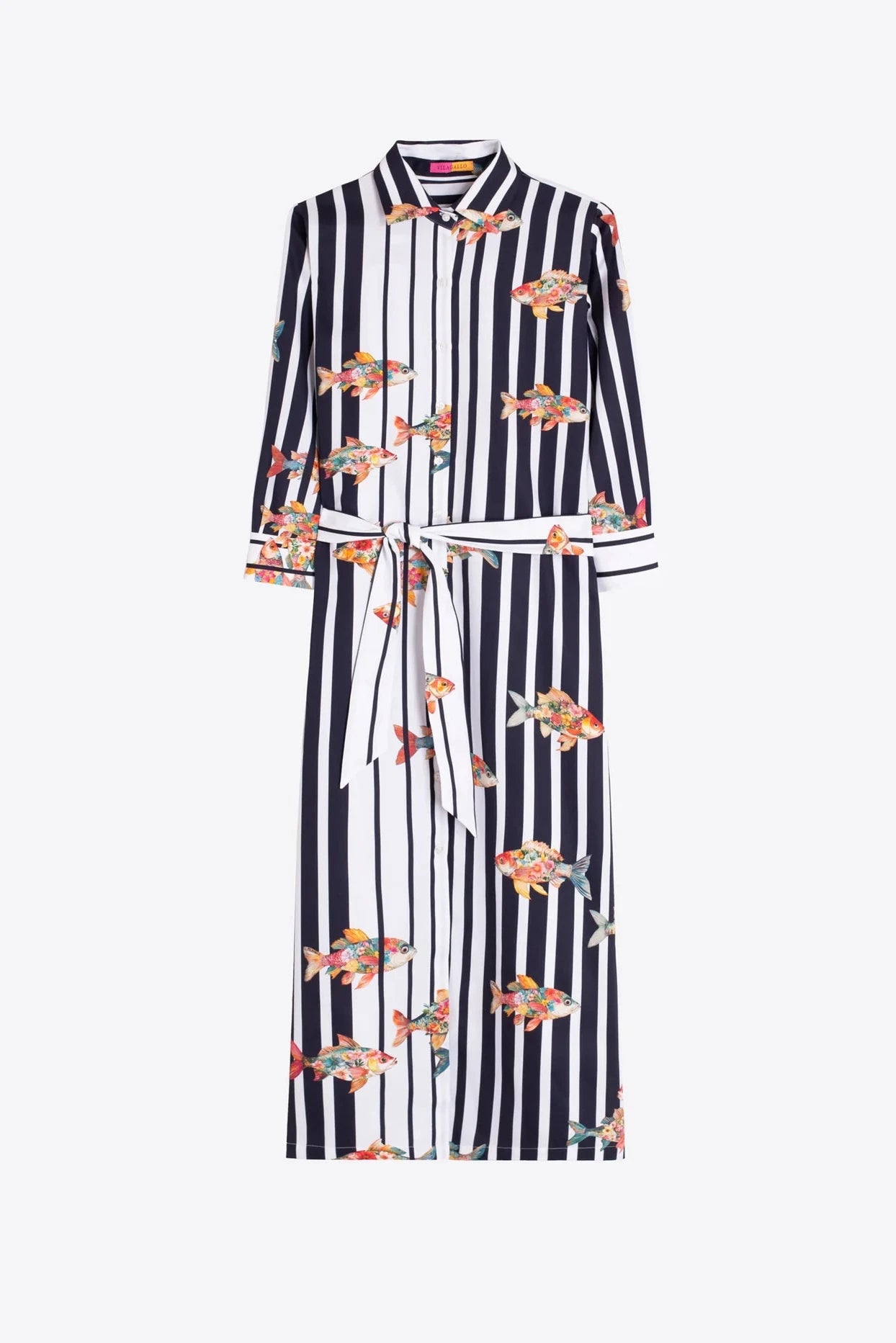 Vestido Camisero Rayas Peces