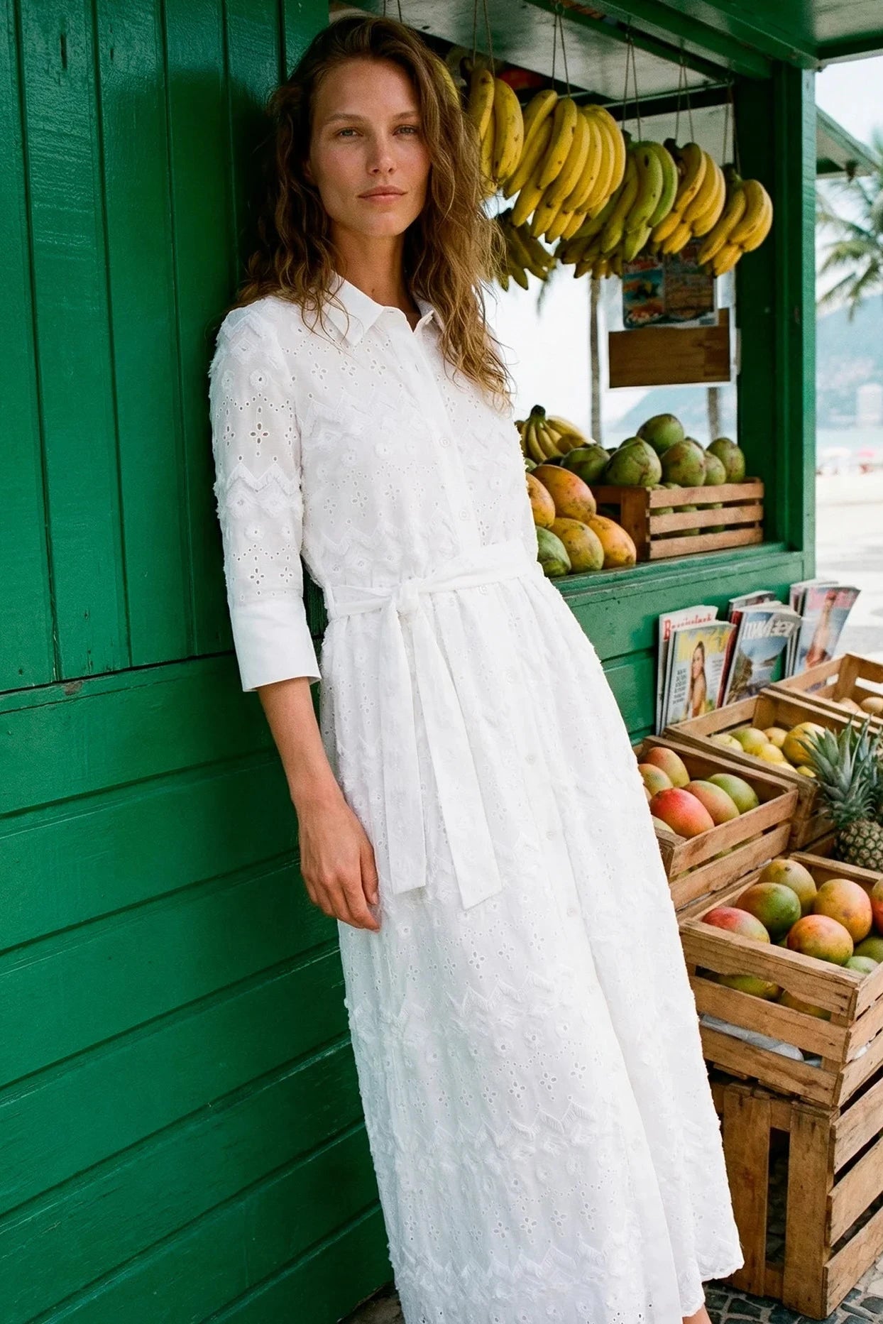 Vestido Blanco Bordado